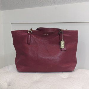 Red Coach Shoulder Tote Purse